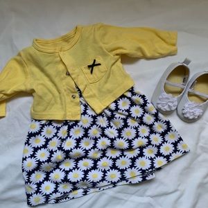 HB 3-6 m Daisy dress with sweater and shoes